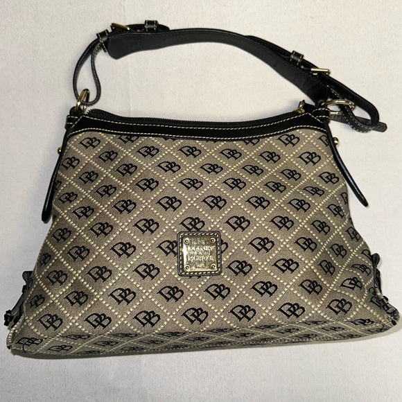Dooney & Bourke Handbags - Vtg. Dooney & Bourke Women's Black Grey Signature Logo Purse